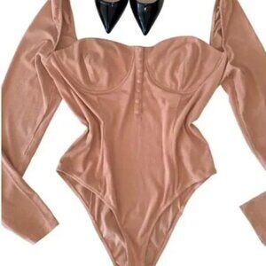 NWT 4th + Reckless Ribbed Bustier Bodysuit